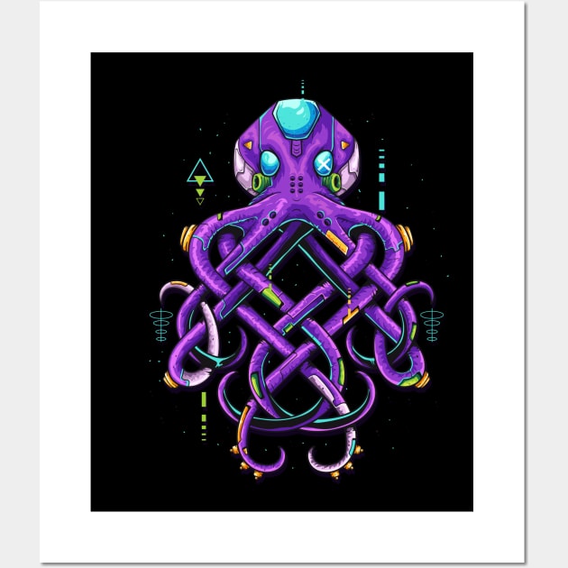 Kraken Mecha- Octopus Wall Art by almalikstoryteller